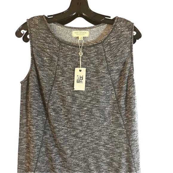 Max Studio Weekend Charcoal Space Dye French Terry Knit Dress Sleeveless Sz S - Picture 2 of 8
